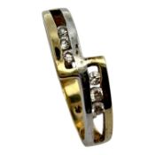 Ring 2,39g 333/- Gelbgold und Weißgold mit Zirkonia, Ringgröße ca. 58