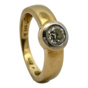 Ring 3,81g 585/- Gelbgold und Weißgold mit Diamant ca. 0,50 ct. K/pi2, Ringgröße ca. 50