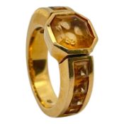 Ring 11,65g 750/- Gelbgold mit Citrinen, Ringgröße ca. 56