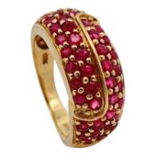Ring 4,91g 585/- Gelbgold mit Rubinen, Ringgröße ca. 53