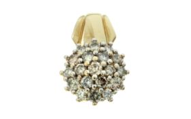 Anhänger 4,39g 585/- Gelbgold und Weißgold mit 19 Diamanten zus. ca. 0,76 ct.