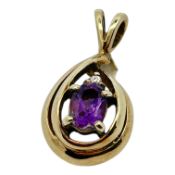 Anhänger 3,05g 333/- Gelbgold mit Amethyst und Zirkonia