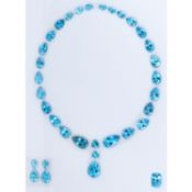 Edelstein Set Topas Swiss Blue 34 Stck. zu 189.99 ct.. fuer Collier. Ring und Ohrschmuck