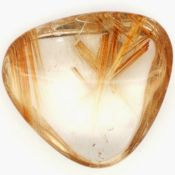 Rutilquarz zu 41.00 ct.. laenge 27.18 mm. Breite 24.63 mm. Hoehe 9.25 mm