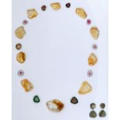 Edelstein Set 14 Stck. Turmalin zu 42.10 ct. und 10 Stck. Citrin zu 149.74 ct..fuer Collier .Ring ..