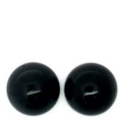 Schwarzer Spinell Paar 37.34 ct.. Laenge 15.0 mm. Hoehe 8.70 mm