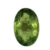 Peridot Oval zu 7.27 ct.. Laenge 15.11 mm. Breite 10.11 mm. Hoehe 6.03 mm