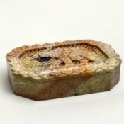 Edelstein Dose aus Speckstein 709.45 g Masse ca. 15x10.30x3.50 cm