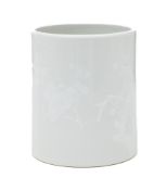 Bitong (pot à pinceaux) en porcelaine à glaçure monochrome blanche, Chine, dynastie Qing, décor en l