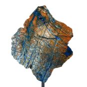 Tranche de Lapis-Lazuli, avec socle sur mesure, 15,5 x 12,5 cm Superbe tranche polie de lapis-laz