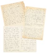 LAFORGUE (Jules). Ensemble d'une lettre et de deux fragments manuscrits attribués à Jules Laforgue.