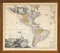 \[AMERIQUES\]. ZURNER (Adam Friedrich). Americae tam Septentrionalis quam Meridionalis in Mappa Geog