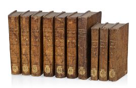 \[ARMES\]. Ensemble de 3 ouvrages en 10 vol. in-8° et in-12 reliés plein veau moucheté, dos frappés