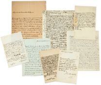 CONSTANT (Benjamin). Ensemble de 8 lettres autographes signées, 1790-1830 env, env. 11 pages de plus