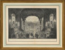 \[FETES\]. "Vue perspective de l’intérieur d’une des salles de la place de Louis-le-Grand", gravure,