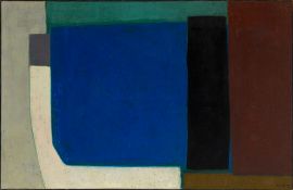 Walter Mafli (1915-2017), Composition abstraite, 1991, huile sur toile, signée et datée, 130x200 cm