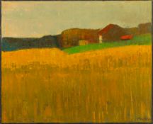 Walter Mafli (1915-2017), Campagne, 2009, huile sur toile, signée et datée, 81x100 cm