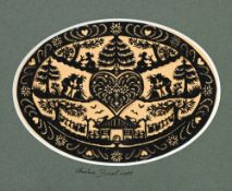 Christine Borel (XX), Les amoureux, 1989, découpage, signé et daté, 9,5x14 cm