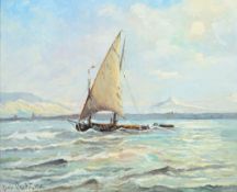 Louis Amédée Baudit (1870-1960), "La bise", 1946, huile sur toile, signée et datée, monogrammée, con