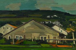 Albert Schnyder (1898-1989), Fermes à Ocourt, huile sur toile, signée, 53,5x81 cm Provenance: C