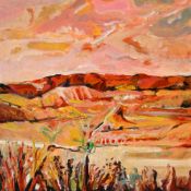 Jean Krillé (1923-1991), Paysage, 1986, huile sur pavatex, signée et datée "86-9", 100x100 cm