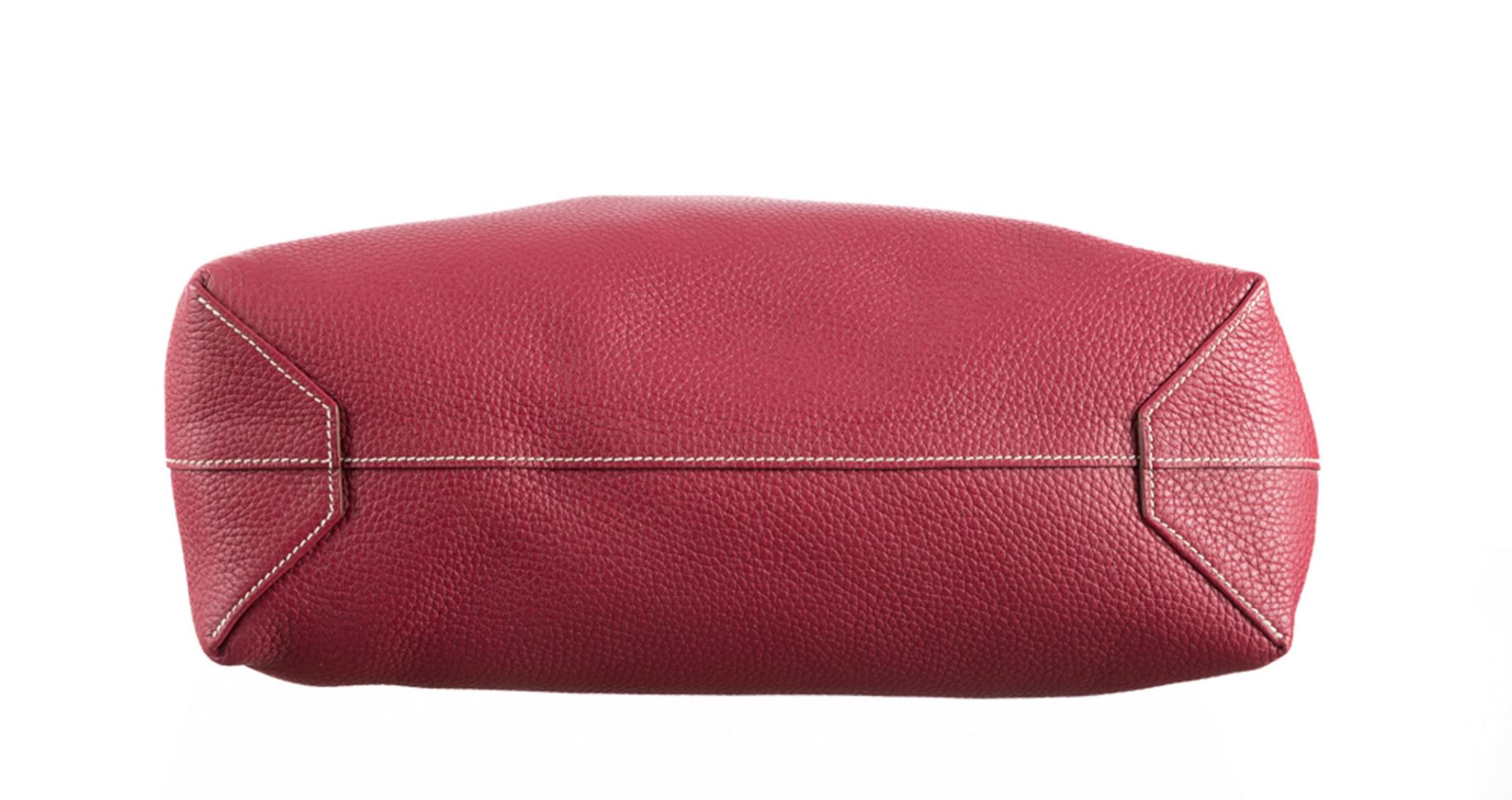 Sac Cabas LILI PETROL En Cuir Rouge Framboise - Bandoulière - Très Bon état - Quelques Légères Traces