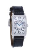 Franck Muller, Long Island, réf. 902 QZ D, montre or gris 750 sertie de diamants Mouvement: cal. E