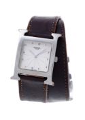 Hermès, H, réf. RS1.505, montre en acier Mouvements: cal. ETA 901.001, quartz, 3 rubis Boîtier: n°