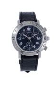 Hermès, Clipper, réf. CL2.910, montre chronographe en acier Mouvement: cal. ETA 251.262, quartz, 2