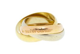 Cartier, Trinity, bague 3 ors 750 composée de 3 anneaux, signée, doigt 47-7, 5g