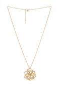 Piaget, pendentif en or 750 ajouré figurant une rose centrant un diamant taille brillant, sur sa cha