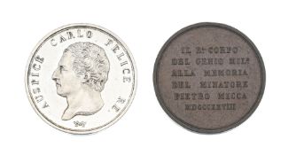 Royaume de Sardaigne, Charles-Félix (1821-1831), Hommage au sacrifice de Pietro Micca (siège de Turi