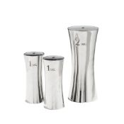 Ensemble d'1 altère de 2kg et 2 altères de 1kg en argent 925 et acier, Italie, XXe s., pour De Griso