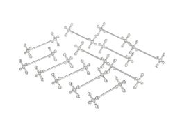 Suite de 12 porte-couteaux en métal argenté, WMF, en forme de croix, long. 7,5 cm