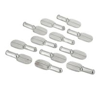 Suite de 12 porte-couteaux en métal argenté Christofle par Luc Lanel, modèle raquette, long. 7,5 cm