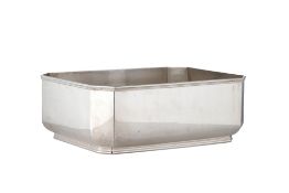 Jardinière à pans coupés en argent 925, Italie, XXe s., à décor de filets, long. 40,5 cm, h. 15 cm,