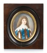 Sir Henry Oxenden, 1st Baronet, portrait en miniature sur ivoire, d'après Cornelis I Janssens van Ce