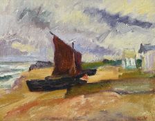 Louis Valtat (1869-1952), Barque sur la grève , c. 1914, huile sur toile, monogrammée, 18,5x23,5 cm