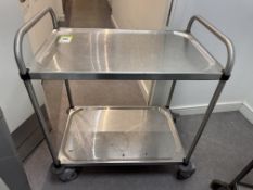 Stainless steel 2-shelf Serving Trolley, 800mm x 500mm x 840mm (located in main kitchen)