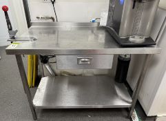 Stainless steel Preparation Table, 1200mm x 650mm x 900mm, with utensil drawer, under shelf and