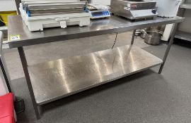 Stainless steel Preparation Table, 2000mm x 800mm x 900mm, with under shelf (located in main