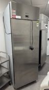 Electrolux RE471FFG stainless steel single door Freezer, 240volts, 710mm x 830mm x 2010mm (located