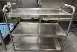 Stainless steel 3-shelf Rack, 840mm x 450mm x 690mm (located in main kitchen)
