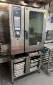 Rational SCC WE 101 10-tray Self Cooking Centre/Combi Oven, 415volts, with tray stand and quantity