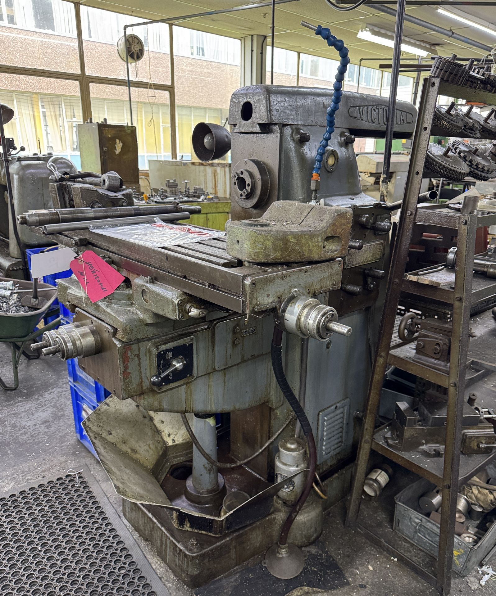 Victoria horizontal Milling Machine, 415volts, with slotted table, indexing head, machine vice,
