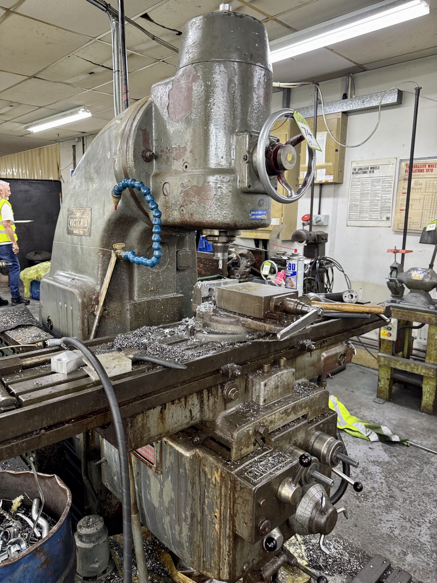 Victoria V3 vertical Milling Machine, 415volts, with slotted table, machine vice, chucks, etc - Image 3 of 13