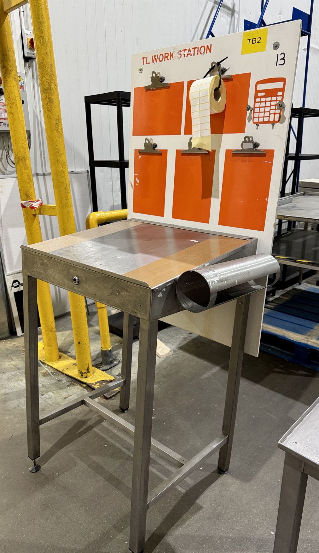 Stainless steel hinge top Workstation, 710mm x 600mm x 1090mm (please note there is a lift out fee - Image 3 of 6