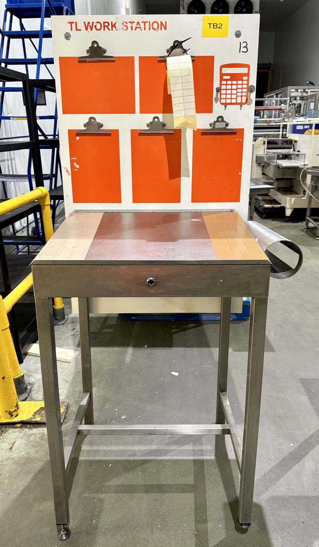 Stainless steel hinge top Workstation, 710mm x 600mm x 1090mm (please note there is a lift out fee