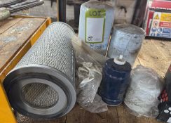 5 various Oil Filters and 1 Air Filter