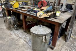 Fabricated cast iron Welding Bench, with Irwin Record No6 engineers vice, 2500mm x 1250mm x 810mm (